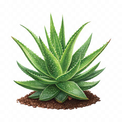abstract 3d fresh aloe vera pup isolated on white background