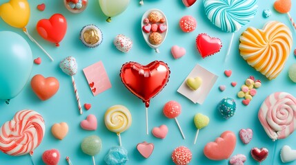 Fototapeta premium Colorful Treats and Balloons for a Festive Celebration or Party