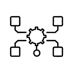 Digital workflow icon with structured design and connectivity concept for process optimization and management
