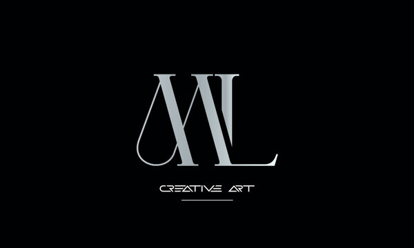 LM, ML, L, M abstract letters logo monogram