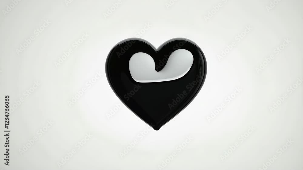 Aufkleber dynamic transformation of splashing heart: artistic flow from splash to liquid symmetry