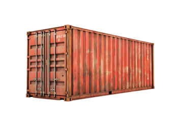 red shipping container isolated png transparent cutout