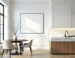 Modern Minimalist Living Room With Canvas 