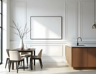 Modern Minimalist Living Room With Canvas 