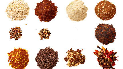 asian spices isolated on a transparent background 