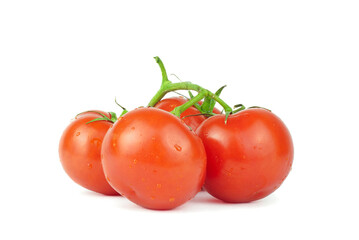 Fresh tomatoes isolated on white. With clipping path.