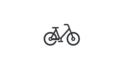 Naklejka premium Simple bike icon, white background, transportation, eco-friendly, website design