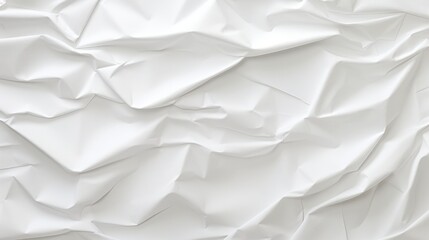 Crumpled White Paper Background with Textured Surface Ideal for Seamless Design and Creative Projects in Print and Digital Media