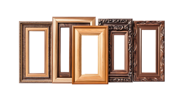 antique photo frames isolated on a transparent background