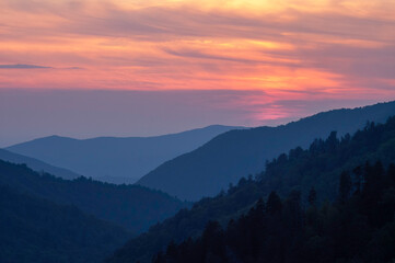 sunset in the mountains