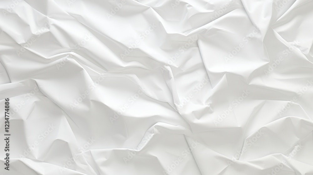 Poster white crumpled paper texture background for seamless design applications in graphic projects and dig