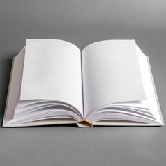 Book, diary or notebook mockup with white paper blank pages isolated , empty album template,