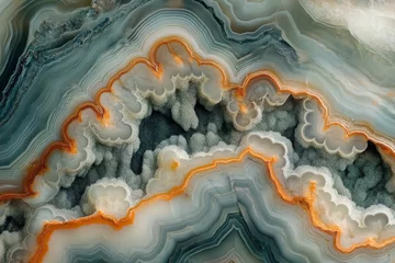 Intricate patterns of agate showcasing earthy tones and unique formations in natural stone
