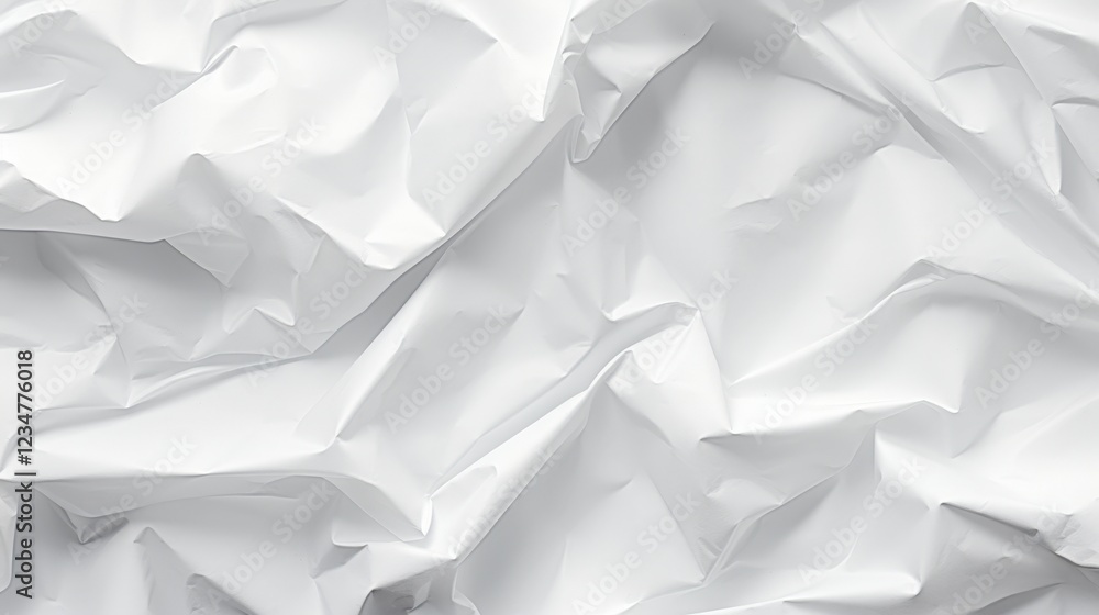Poster seamless white crumpled paper background texture for design and art projects smooth wrinkled surface
