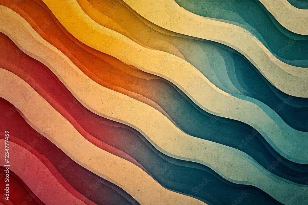 Poster Abstract waves of color create a sense of movement and depth in a vibrant design