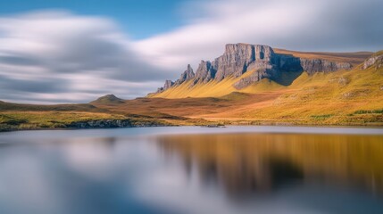 Obraz premium Scottish Highlands autumn lake reflection
