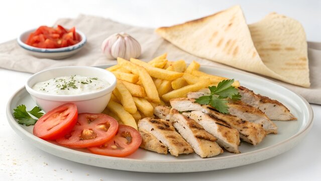 luxurious and perfectly balanced plate of charcoal-grilled lamb slices, generously seasoned with authentic Arabic spices to give it a rich, smoky flavor.