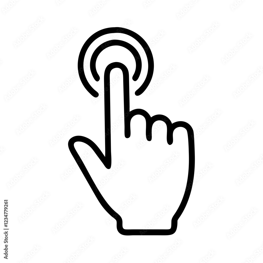 Poster Interactive Hand Cursor Click Vector Icon for Navigation and User Interaction