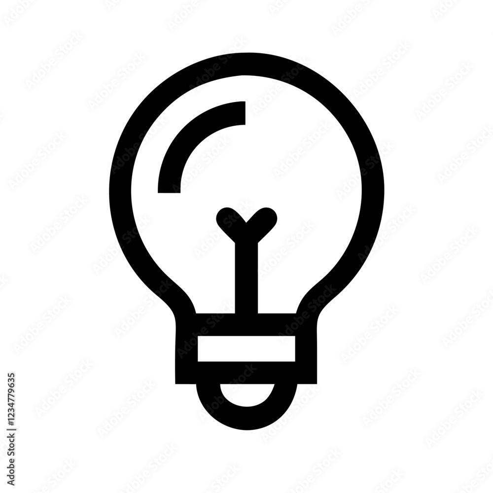 Poster Light Bulb Vector Icon for Ideas and Illumination Representation