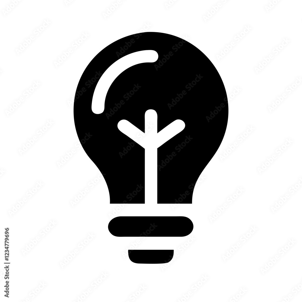 Poster Light Bulb Vector Icon for Ideas and Illumination Representation