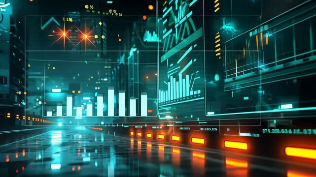 A vibrant city of the future, characterized by lively streets adorned with neon lights and dynamic holograms. The atmosphere is electric, showcasing advanced technology in every corner.