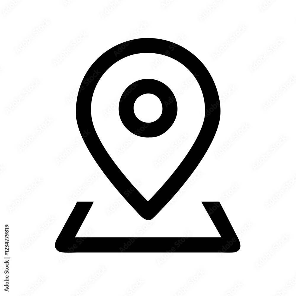 Aufkleber Location Pin Vector Icon for Navigation and Geolocation Representation
