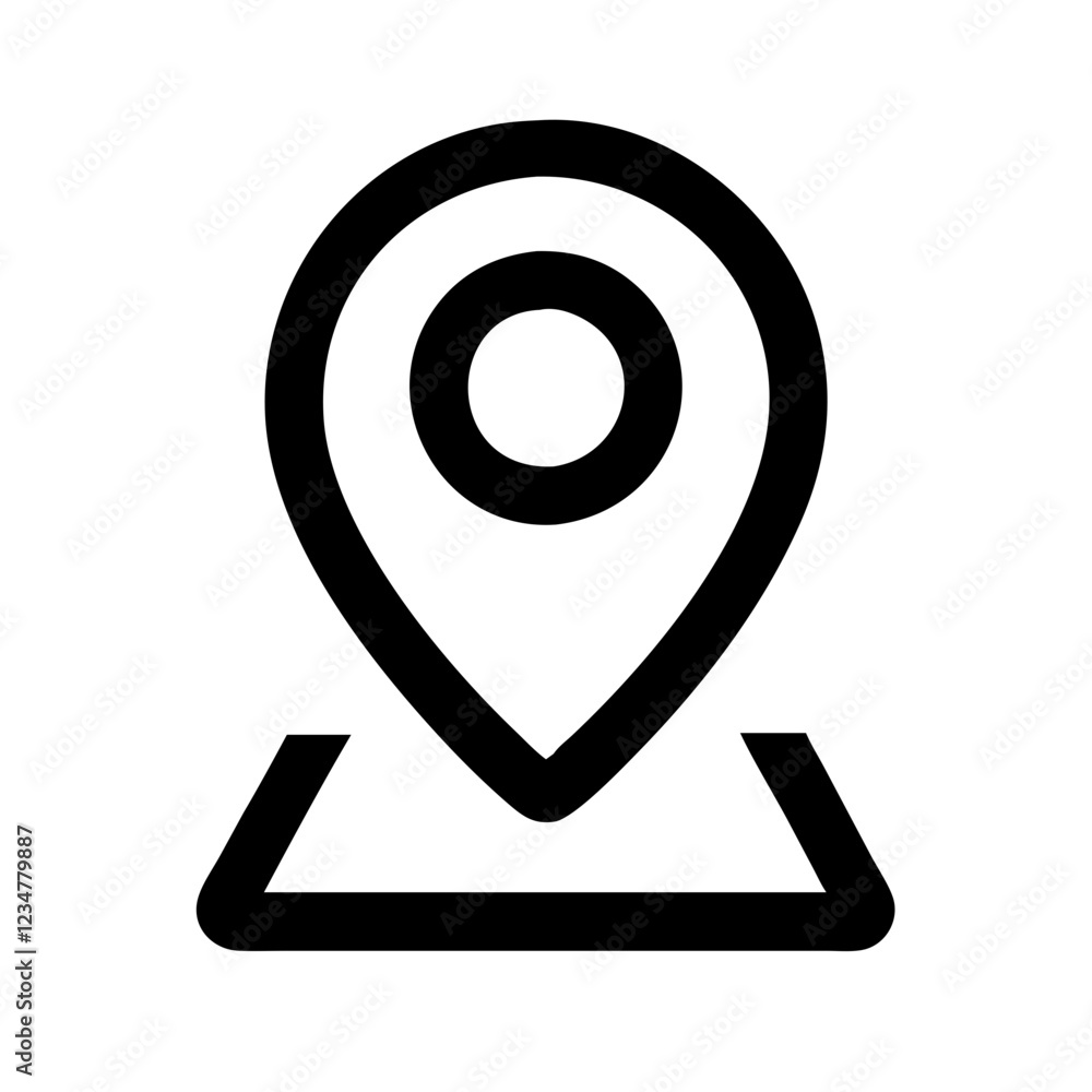 Aufkleber Location Pin Vector Icon for Navigation and Geolocation Representation