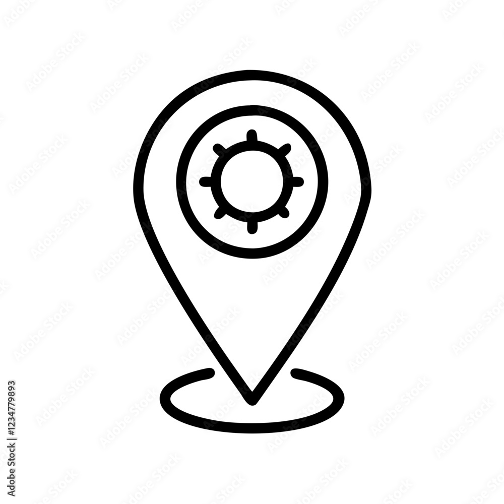 Aufkleber Location Pin Vector Icon for Navigation and Geolocation Representation