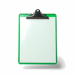 green clipboard isolated on white or transparent  