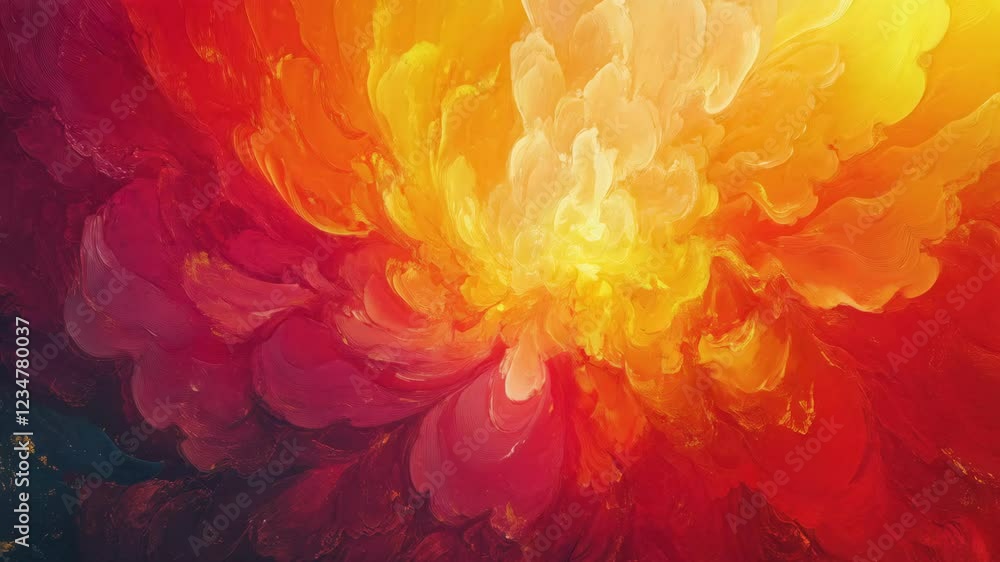 Aufkleber vivid abstract explosion of colorful swirls in fiery gradient transition