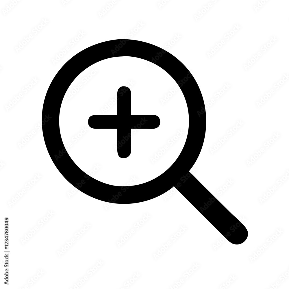 Poster magnifying glass vector icon for search and investigation representation