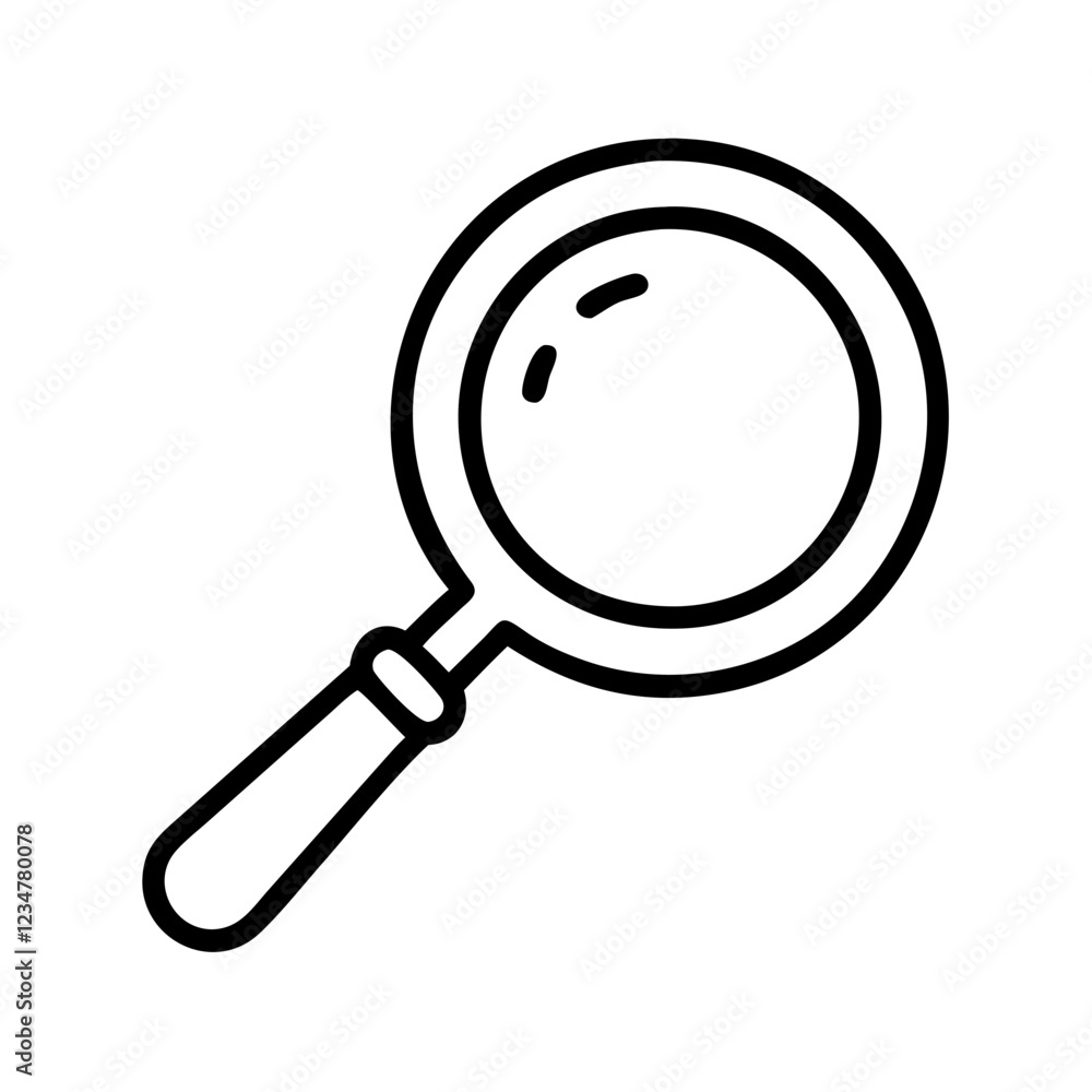 Poster magnifying glass vector icon for search and investigation representation