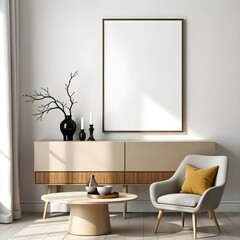 Modern Living Room Interior With Mockup
