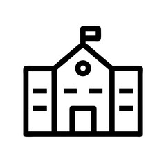 Minimalist School Building Vector Icon for Education and Learning Representation