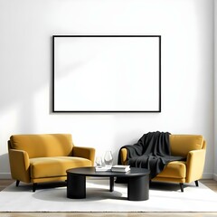 Modern Living Room Interior With Mockup