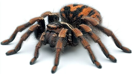 Close-up of a Colorful Tarantula Spider on White Background