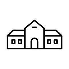 Minimalist School Building Vector Icon for Education and Learning Representation