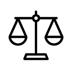 Scales of Justice Vector Icon for Law and Fairness Representation