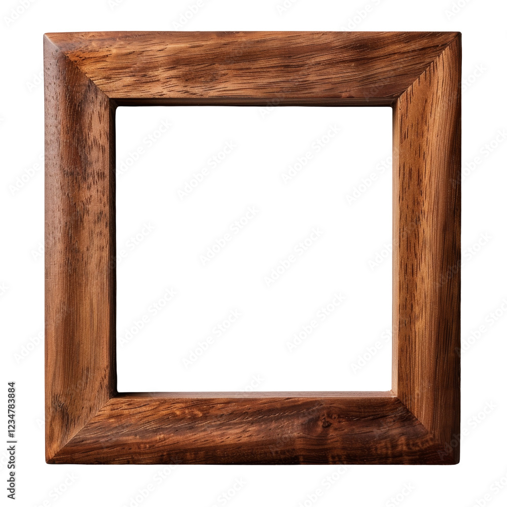 Poster square wooden frame with rich texture and deep grain pattern for artistic display