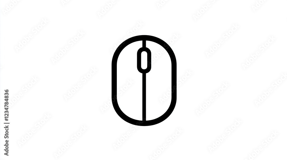 Poster wireless computer mouse icon, digital device, white background, website design element