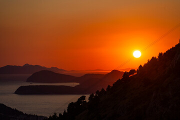 Croazia, Dubrovnik - 10 August 2024 - Spectacular sunset in Dubrovnik
