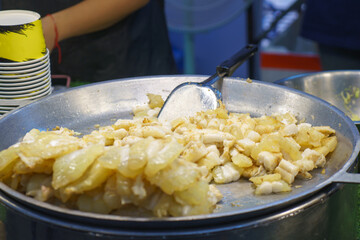 Stir-Fried Squid Egg Dish at a Street Food Stall