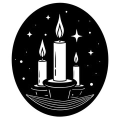 Obraz premium Candlelight on white background