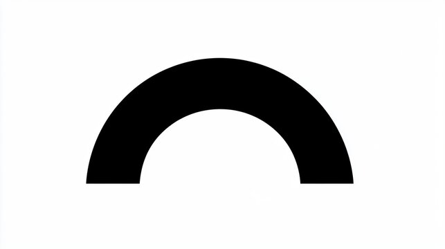 Black semicircle arc graphic design element on white background, for website, app, presentation