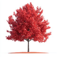 Vibrant Red Maple Tree In Autumn Foliage