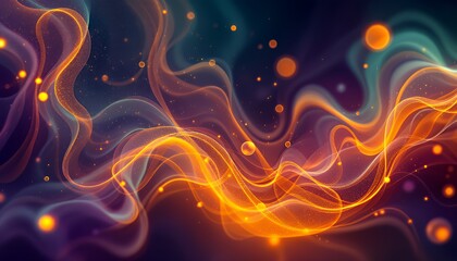 Fototapeta premium Abstract dynamic waves of glowing particles create a mesmerizing visual display.