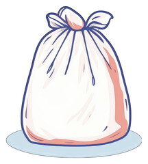 A Simple Illustration Of A Tied Plastic Garbage Bag