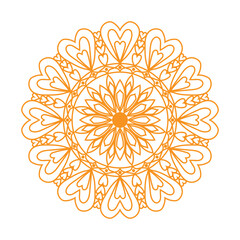 Hand Drawn Floral Gold Colored Mandala desing