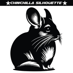 Chinchilla silhouette vector illustration
