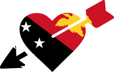 Papua New Guinea heart arrow flag icon